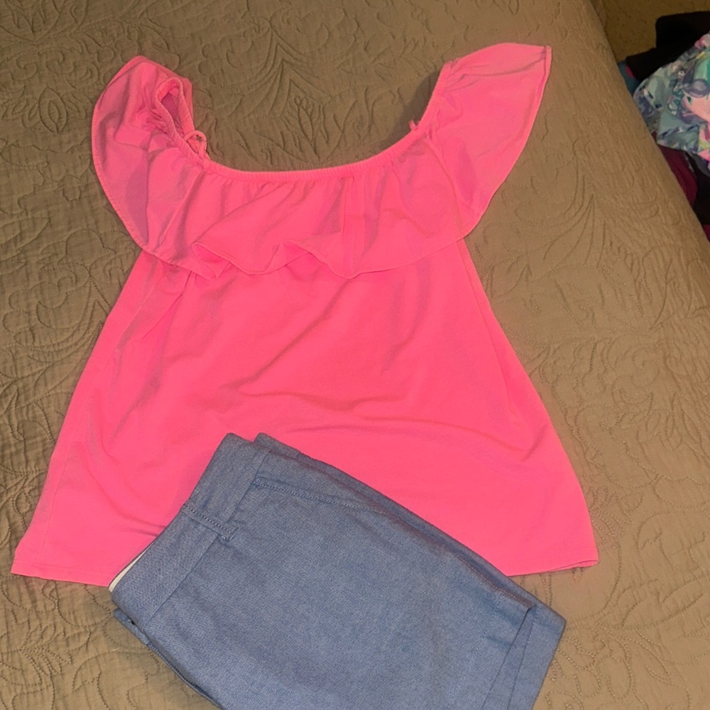 Lilly Pulitzer Pink Ruffle top